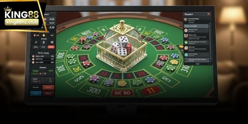 Bàn sicbo truyền thống với ba viên xúc xắc đặt cược rõ ràng