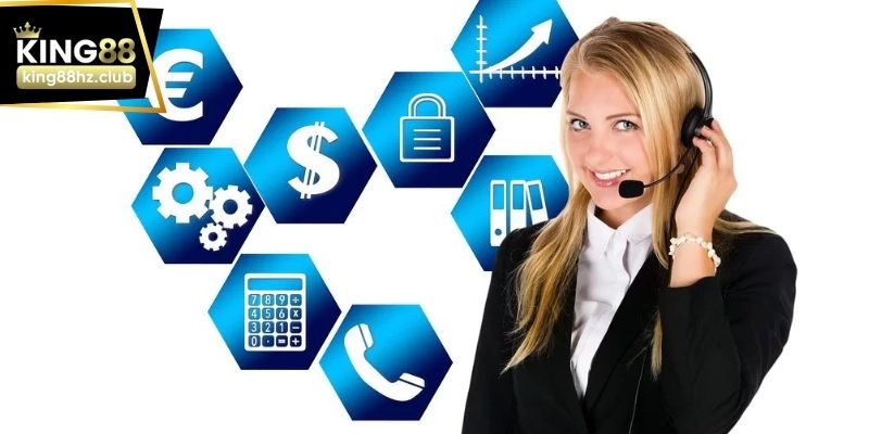 Các kênh liên hệ King88 được hiển thị rõ ràng trên hệ thống